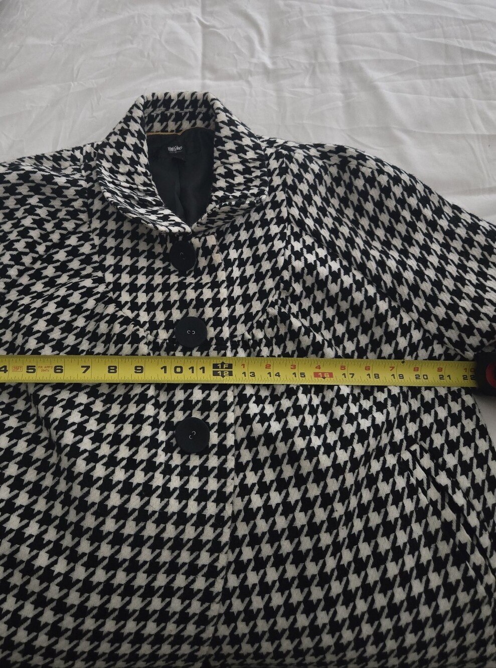 Mossimo Women's Black & White Houndstooth Peacoat-Style Blazer - Picture 4 of 9